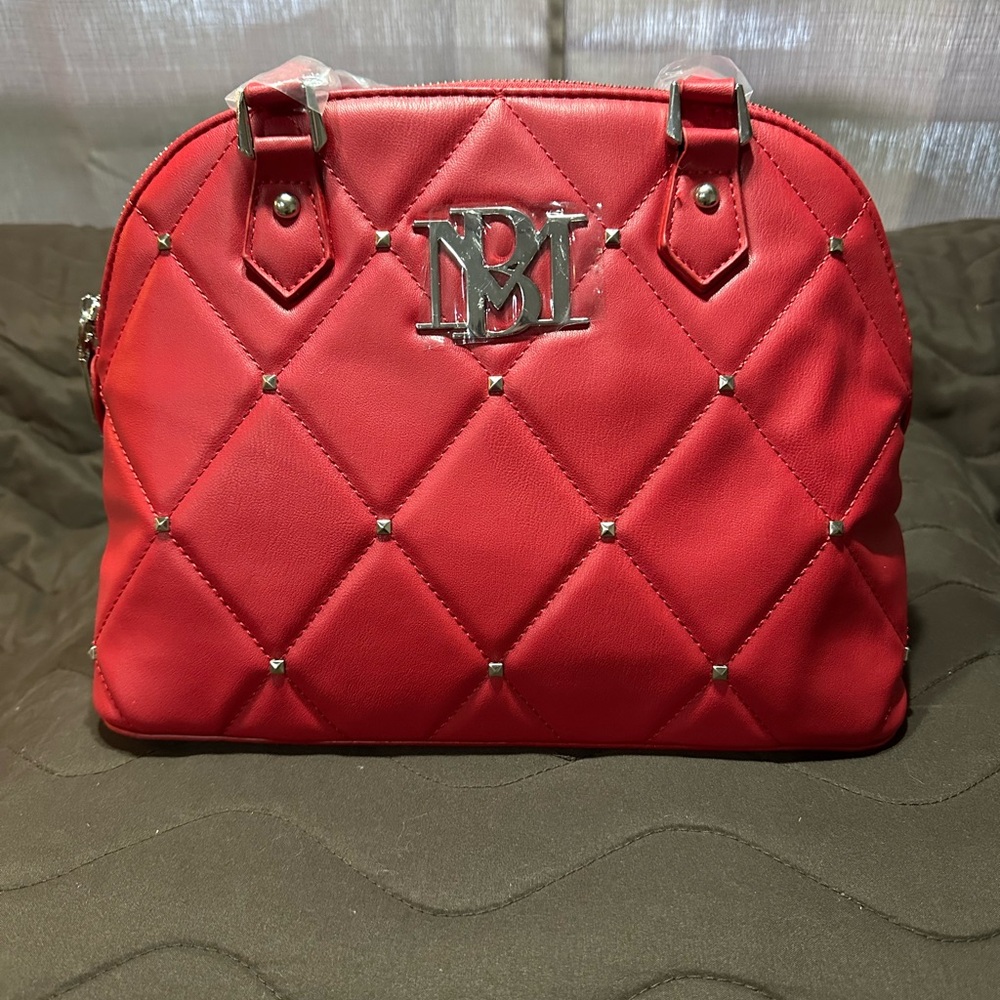 Badgley Mischka Red Crossbody Bag with Quilted Design